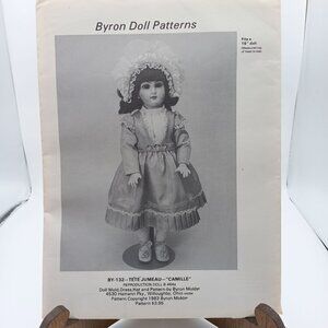 UNCUT Vintage Byron Doll Patterns, TeTe Jumeau Camille BY-132, Dress Underblouse